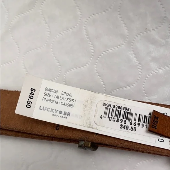 Lucky Brand brown leather adjustable belt xs/s - Picture 4 of 6